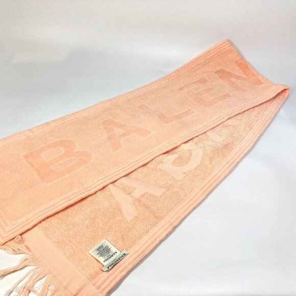 BALENCIAGA 535525 logo sports towel/beach towel set/fabric towel Pink Beige - Picture 11 of 12